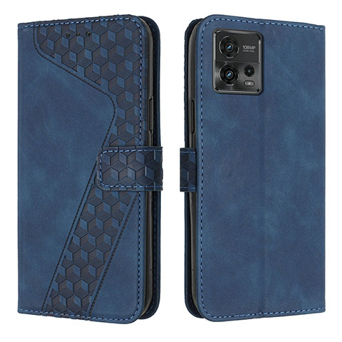 Coque Portefeuille Livre Cuir Etui Clapet H04X pour Motorola Moto G72 Bleu