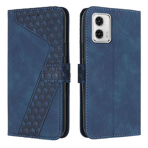 Coque Portefeuille Livre Cuir Etui Clapet H04X pour Motorola Moto G73 5G Bleu