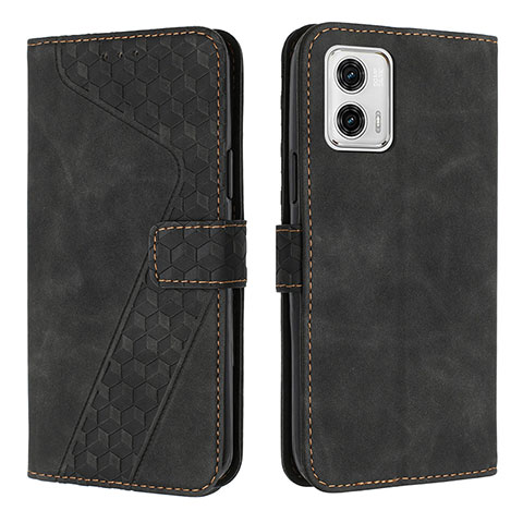 Coque Portefeuille Livre Cuir Etui Clapet H04X pour Motorola Moto G73 5G Noir