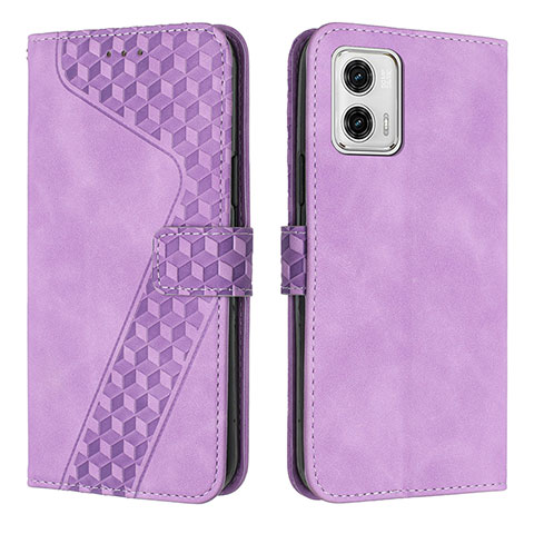 Coque Portefeuille Livre Cuir Etui Clapet H04X pour Motorola Moto G73 5G Violet