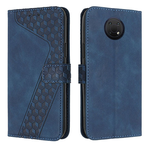 Coque Portefeuille Livre Cuir Etui Clapet H04X pour Nokia G10 Bleu