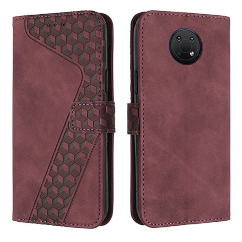 Coque Portefeuille Livre Cuir Etui Clapet H04X pour Nokia G10 Rouge