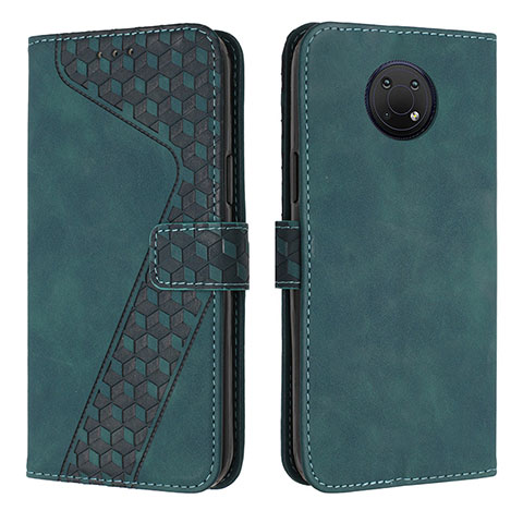 Coque Portefeuille Livre Cuir Etui Clapet H04X pour Nokia G10 Vert