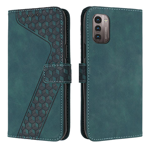 Coque Portefeuille Livre Cuir Etui Clapet H04X pour Nokia G11 Vert