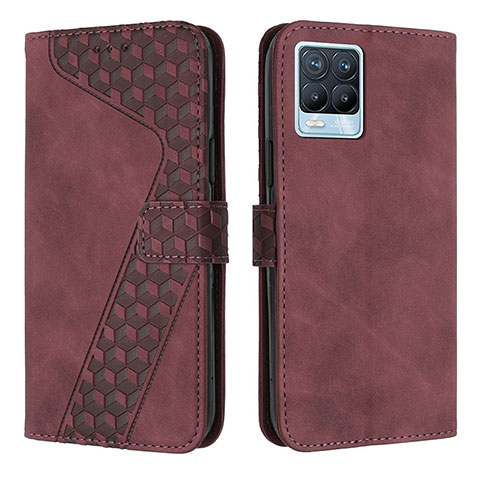 Coque Portefeuille Livre Cuir Etui Clapet H04X pour Realme 8 4G Rouge