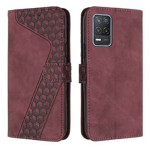 Coque Portefeuille Livre Cuir Etui Clapet H04X pour Realme 8 5G Rouge