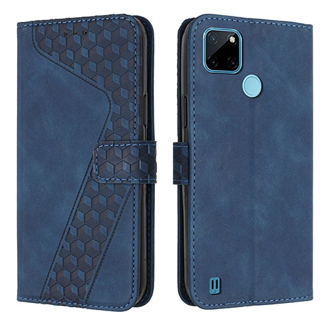 Coque Portefeuille Livre Cuir Etui Clapet H04X pour Realme C25Y Bleu