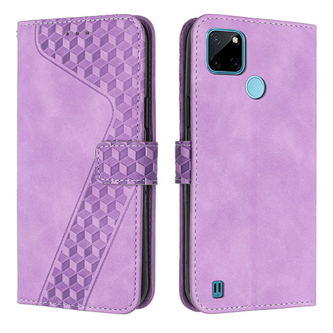 Coque Portefeuille Livre Cuir Etui Clapet H04X pour Realme C25Y Violet