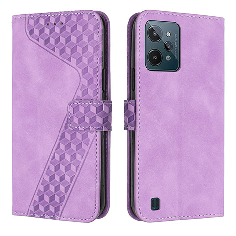 Coque Portefeuille Livre Cuir Etui Clapet H04X pour Realme C31 Violet