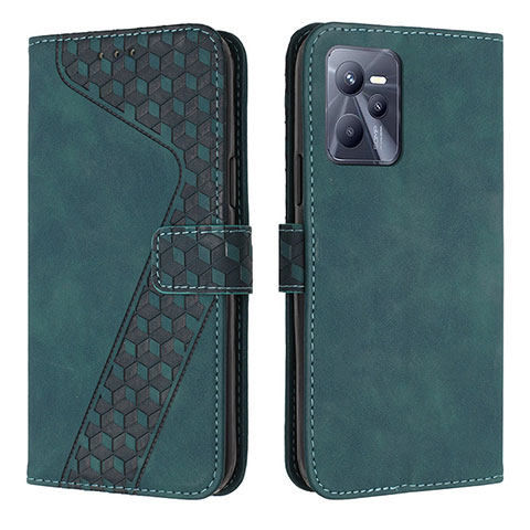 Coque Portefeuille Livre Cuir Etui Clapet H04X pour Realme C35 Vert