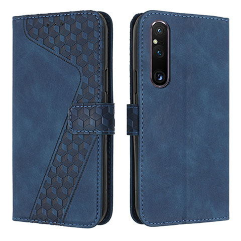 Coque Portefeuille Livre Cuir Etui Clapet H04X pour Sony Xperia 1 V Bleu