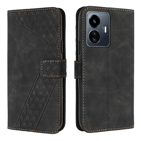 Coque Portefeuille Livre Cuir Etui Clapet H04X pour Vivo iQOO Z6 Lite 5G Noir