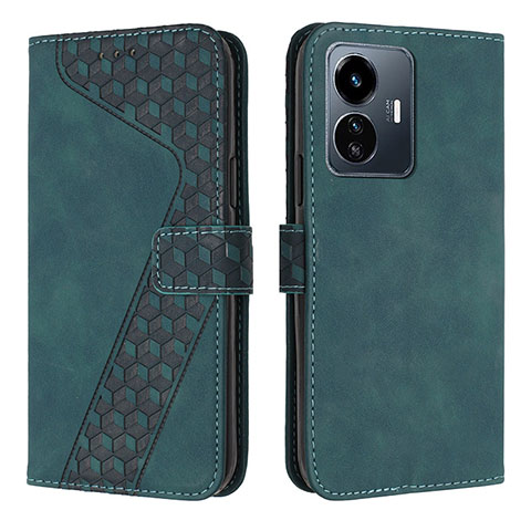 Coque Portefeuille Livre Cuir Etui Clapet H04X pour Vivo iQOO Z6 Lite 5G Vert