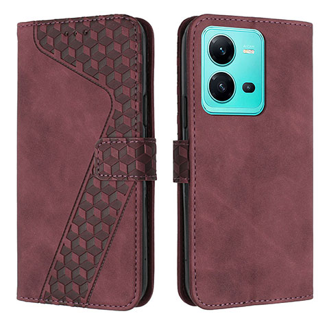 Coque Portefeuille Livre Cuir Etui Clapet H04X pour Vivo V25 5G Bleu