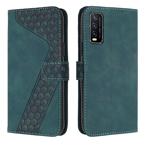 Coque Portefeuille Livre Cuir Etui Clapet H04X pour Vivo Y12s Vert