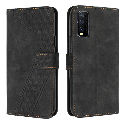 Coque Portefeuille Livre Cuir Etui Clapet H04X pour Vivo Y20s Noir