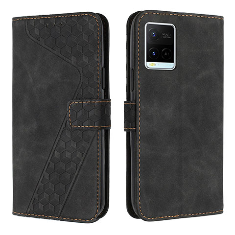 Coque Portefeuille Livre Cuir Etui Clapet H04X pour Vivo Y21 Noir