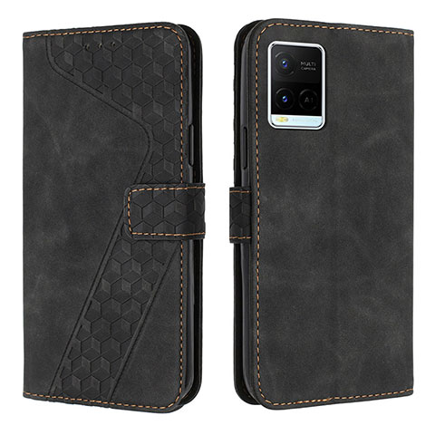 Coque Portefeuille Livre Cuir Etui Clapet H04X pour Vivo Y21a Noir