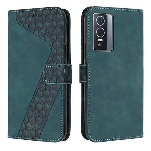 Coque Portefeuille Livre Cuir Etui Clapet H04X pour Vivo Y74s 5G Vert