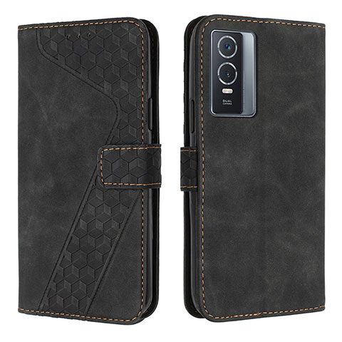 Coque Portefeuille Livre Cuir Etui Clapet H04X pour Vivo Y76s 5G Noir