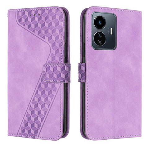 Coque Portefeuille Livre Cuir Etui Clapet H04X pour Vivo Y77 5G Violet