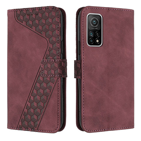 Coque Portefeuille Livre Cuir Etui Clapet H04X pour Xiaomi Mi 10T 5G Vin Rouge