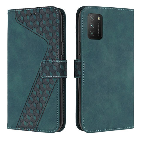 Coque Portefeuille Livre Cuir Etui Clapet H04X pour Xiaomi Poco M3 Vert