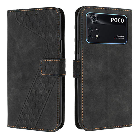 Coque Portefeuille Livre Cuir Etui Clapet H04X pour Xiaomi Poco M4 Pro 4G Noir