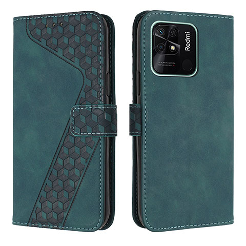 Coque Portefeuille Livre Cuir Etui Clapet H04X pour Xiaomi Redmi 10 India Vert