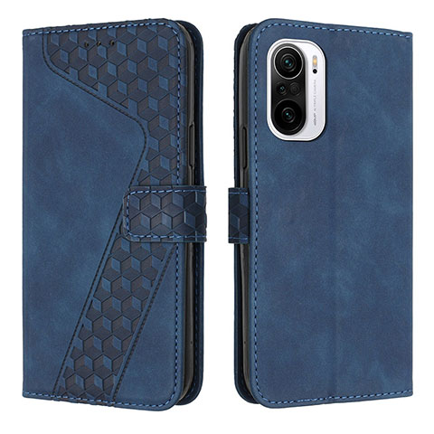 Coque Portefeuille Livre Cuir Etui Clapet H04X pour Xiaomi Redmi K40 5G Bleu