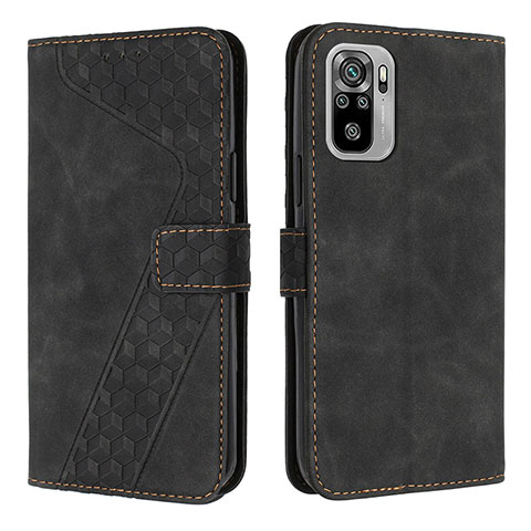 Coque Portefeuille Livre Cuir Etui Clapet H04X pour Xiaomi Redmi Note 10 4G Noir