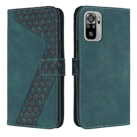 Coque Portefeuille Livre Cuir Etui Clapet H04X pour Xiaomi Redmi Note 10 4G Vert