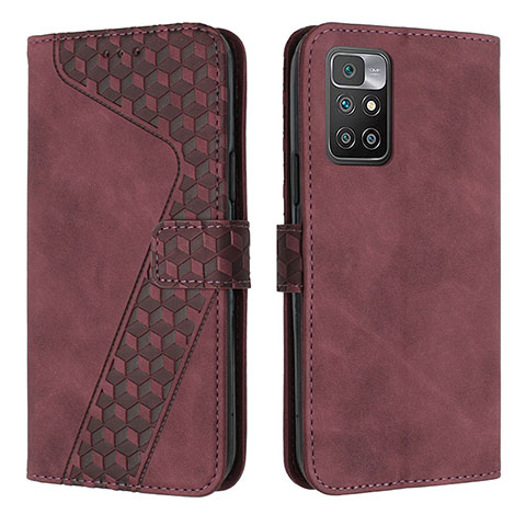 Coque Portefeuille Livre Cuir Etui Clapet H04X pour Xiaomi Redmi Note 11 4G (2021) Vin Rouge