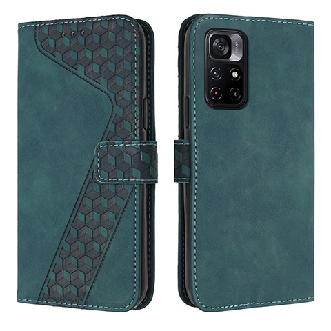 Coque Portefeuille Livre Cuir Etui Clapet H04X pour Xiaomi Redmi Note 11 5G Vert