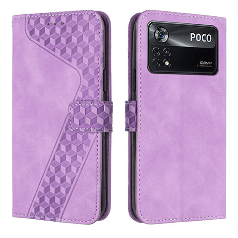 Coque Portefeuille Livre Cuir Etui Clapet H04X pour Xiaomi Redmi Note 11E Pro 5G Violet