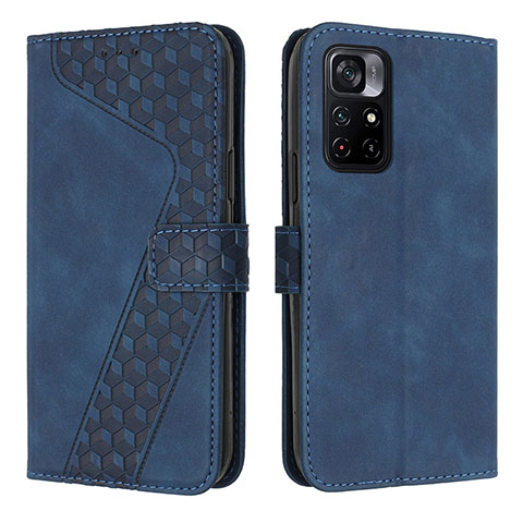 Coque Portefeuille Livre Cuir Etui Clapet H04X pour Xiaomi Redmi Note 11S 5G Bleu