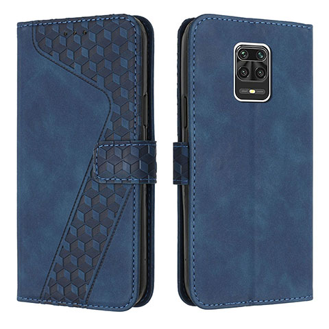 Coque Portefeuille Livre Cuir Etui Clapet H04X pour Xiaomi Redmi Note 9 Pro Bleu