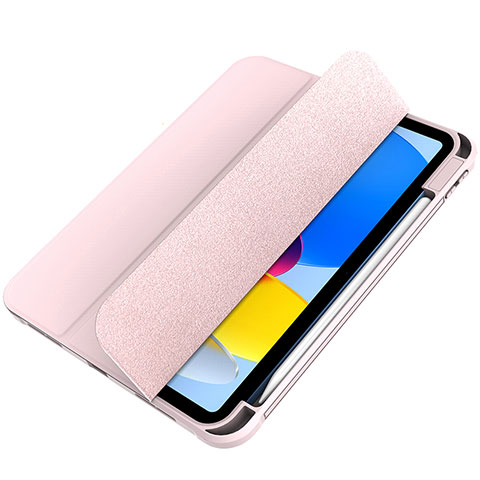 Coque Portefeuille Livre Cuir Etui Clapet H05 pour Apple iPad 10.9 (2022) Or Rose