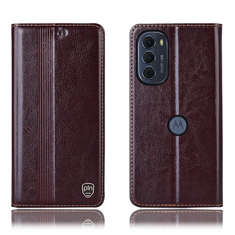 Coque Portefeuille Livre Cuir Etui Clapet H05P pour Motorola Moto Edge (2022) 5G Marron