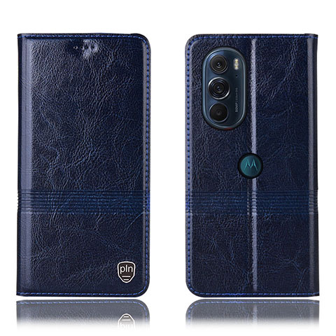 Coque Portefeuille Livre Cuir Etui Clapet H05P pour Motorola Moto Edge 30 Pro 5G Bleu