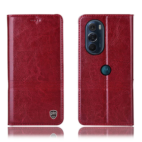 Coque Portefeuille Livre Cuir Etui Clapet H05P pour Motorola Moto Edge Plus (2022) 5G Rouge