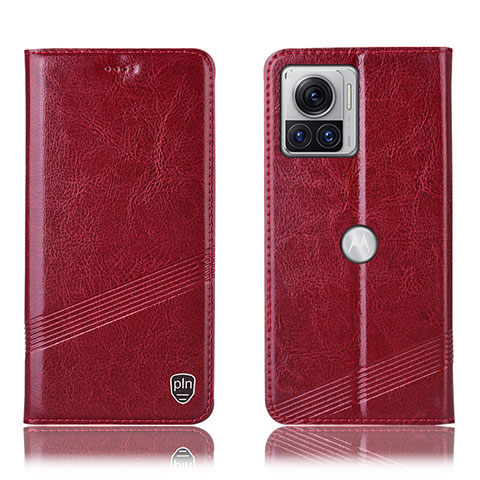 Coque Portefeuille Livre Cuir Etui Clapet H05P pour Motorola Moto Edge X30 Pro 5G Rouge