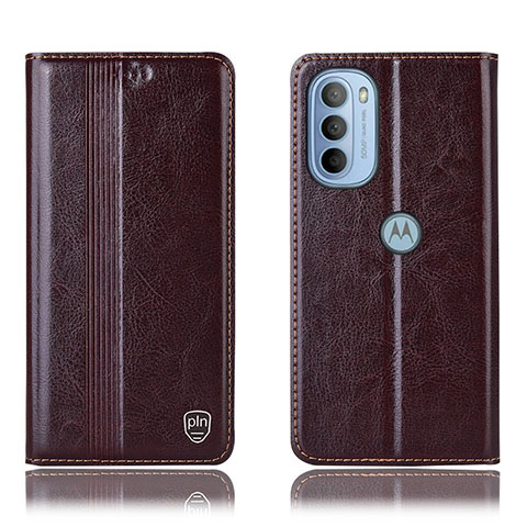 Coque Portefeuille Livre Cuir Etui Clapet H05P pour Motorola Moto G31 Marron