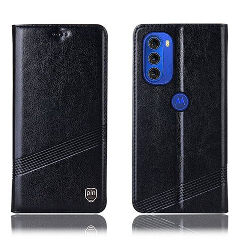 Coque Portefeuille Livre Cuir Etui Clapet H05P pour Motorola Moto G51 5G Noir