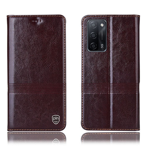 Coque Portefeuille Livre Cuir Etui Clapet H05P pour Oppo A55 5G Marron