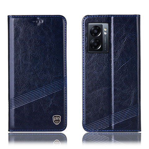 Coque Portefeuille Livre Cuir Etui Clapet H05P pour Oppo A77 5G Bleu