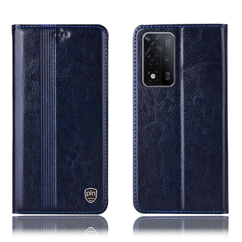 Coque Portefeuille Livre Cuir Etui Clapet H05P pour Oppo A93s 5G Bleu