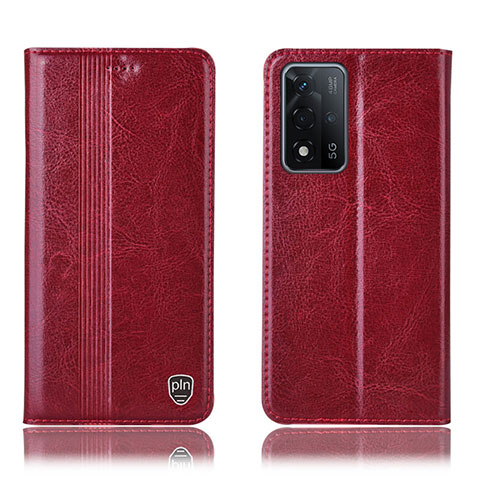 Coque Portefeuille Livre Cuir Etui Clapet H05P pour Oppo A93s 5G Rouge