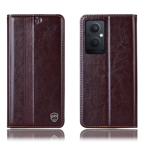 Coque Portefeuille Livre Cuir Etui Clapet H05P pour Oppo A96 5G Marron