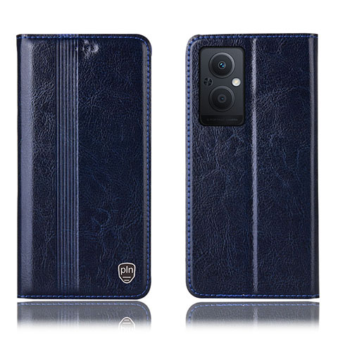 Coque Portefeuille Livre Cuir Etui Clapet H05P pour Oppo F21 Pro 5G Bleu